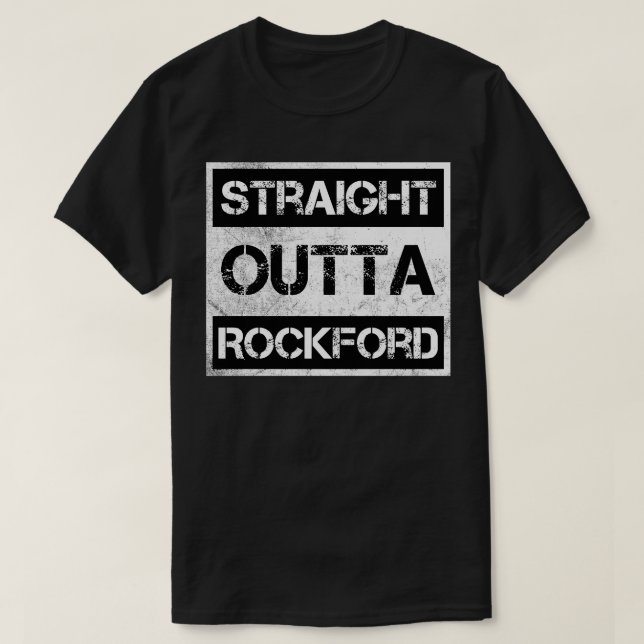 Camiseta Hetero Outta Rockford Illinois Vintage Distresse (Frente do Design)