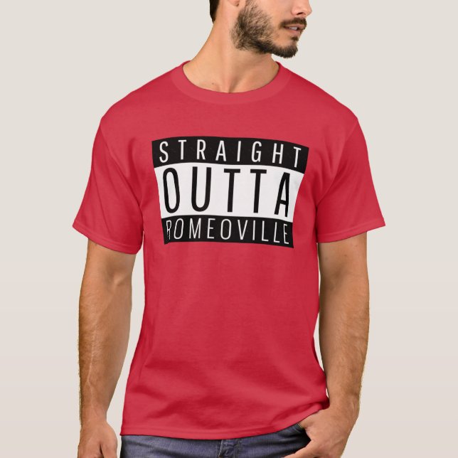 Camiseta Hetero Outta Romeoville Illinois Oversize (Frente)