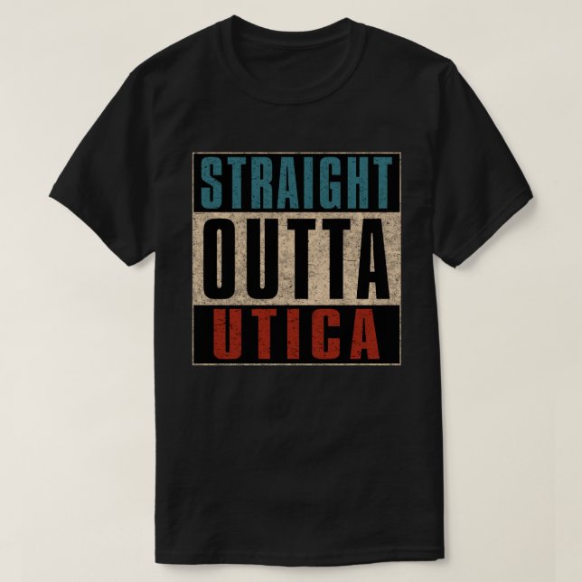 Camiseta Hetero Outta Utica Nova York NY (Frente do Design)