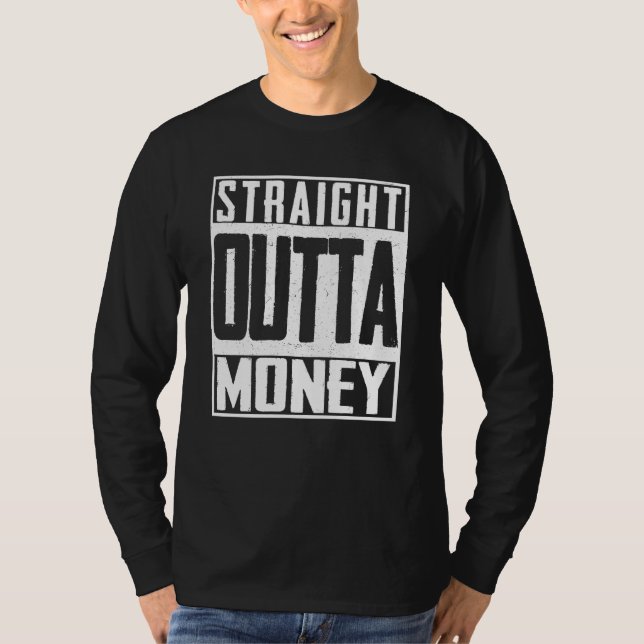 Camiseta Hetero Sem Dinheiro Quebrado Danificado (Frente)