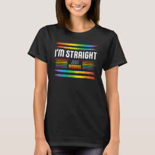 Camiseta Hetero SÓ ESCREVENDO O Gay DE Sinalizador LGBT Arc