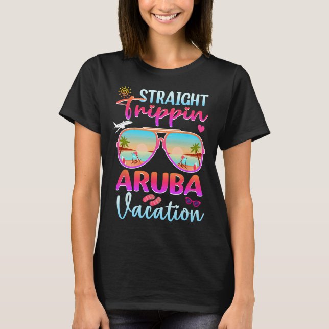 Camiseta Hetero Trippin Aruba 2025 Férias de Verão de Praia (Frente)