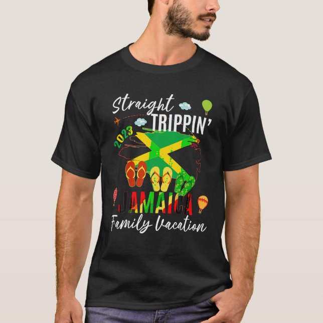 Camiseta Hetero Trippin Jamaica Family Vacation Baecation (Frente)