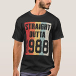 Camiseta Hetero Vintage Out 1988 Funny Retro Birthday D<br><div class="desc">Hetero Vintage Fora de 1988 Furioso Retrato de Aniversário</div>