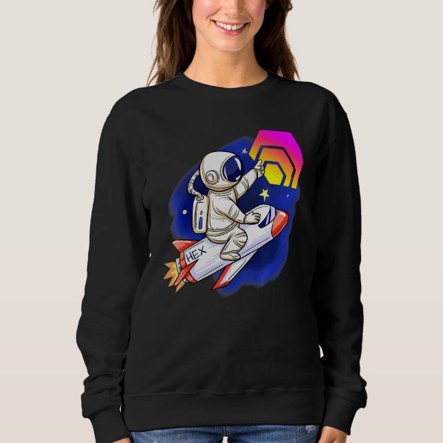 Camiseta Hex Crypto Moon Man Cute Rocket Cryptocurrency Sta (Frente)