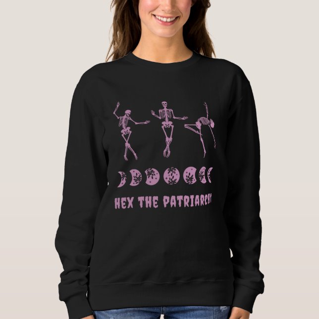 Camiseta Hex The Patriarchy Goth Feminism Pink Dancing Skel (Frente)