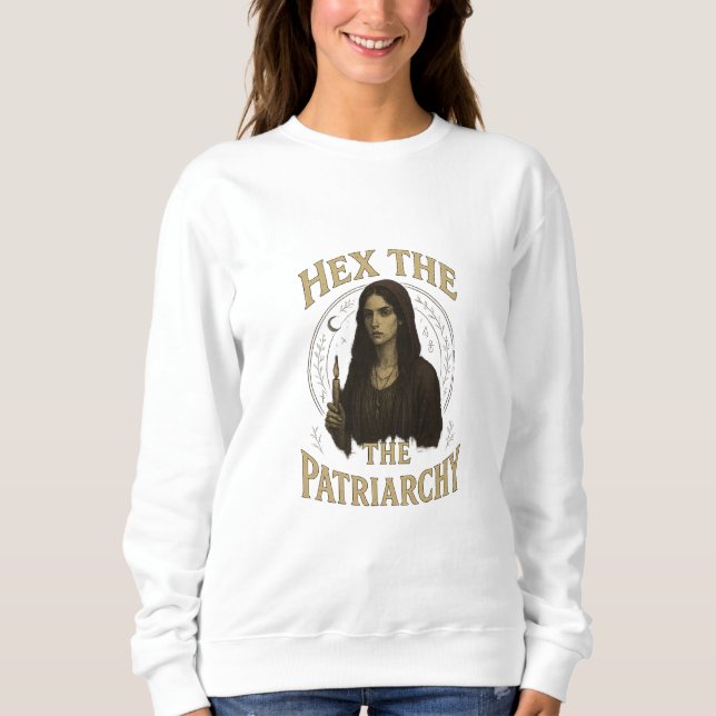Camiseta Hex the Patriarchy – Wiccan Witch Illustration  (Frente)