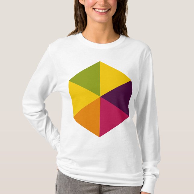 Camiseta Hexágono a cores 01 (Frente)