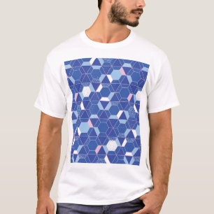 Camiseta Hexágonos, triângulos: padrão de abstrato geométri