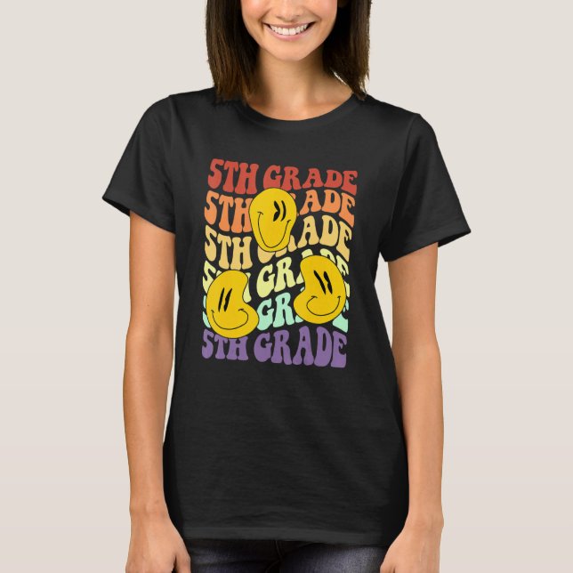 Camiseta Hey 5th Fifth Grade Teacher Back To School Retro S (Frente)