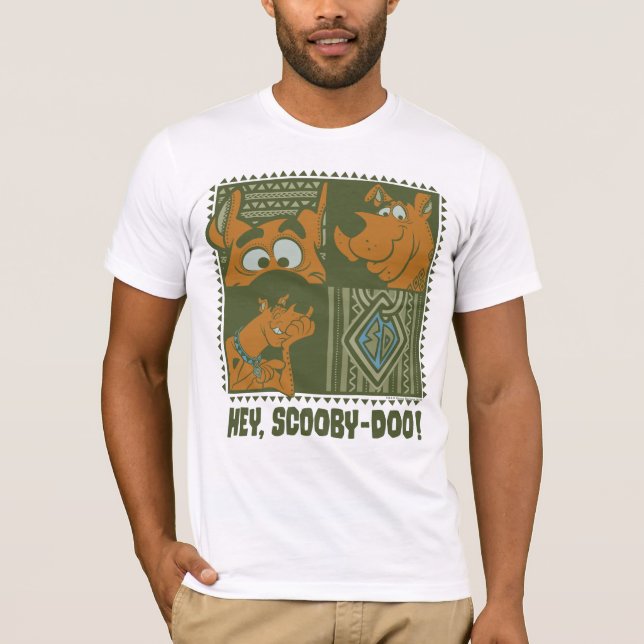 Camiseta Hey gráfico quadrado tribal de Scooby-Doo (Frente)