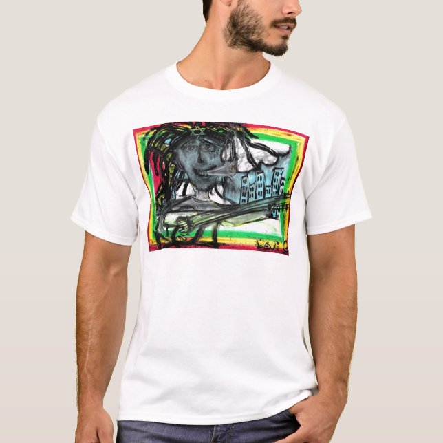 Camiseta "Hey Pastel do óleo de segunda-feira" por Levi (Frente)