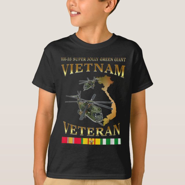 Camiseta Hh-53 Super Jolly Green Giant Helicopter Vietnam V (Frente)