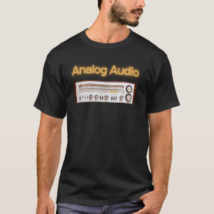 Camiseta HI FI antigo de áudio analógico