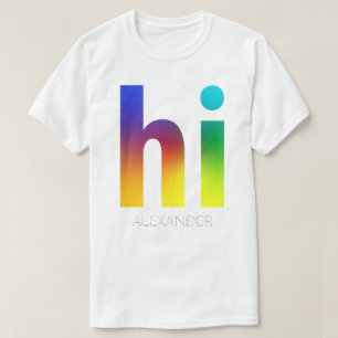 Camiseta Hi Gay do Arco-Íris LGBT Filer Nome Personalizado