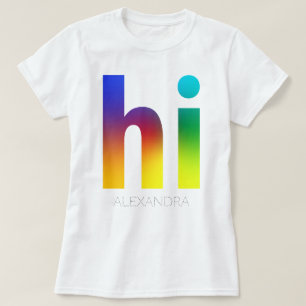 Camiseta Hi Gay do Arco-Íris LGBT Filer Nome Personalizado
