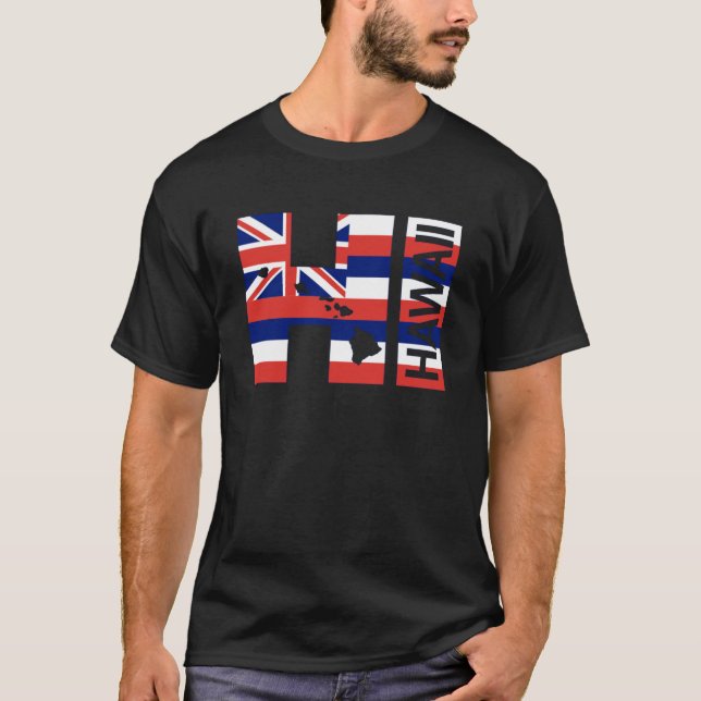 Camiseta HI Hawaii Islands Hawaii Flag Beach (Frente)