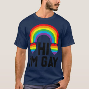 Camiseta Hi I'm Gay Pride Month Pride Day Pride Flag Colors