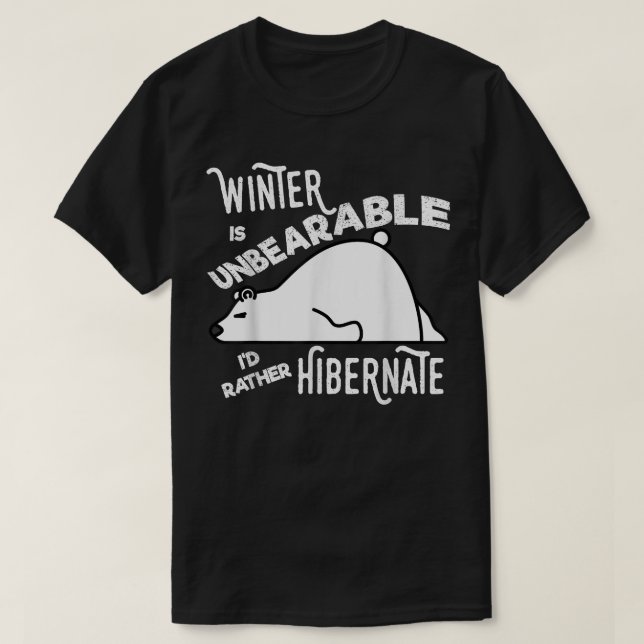 Camiseta Hibernação do Urso do Norte com Sono Bonito (Frente do Design)
