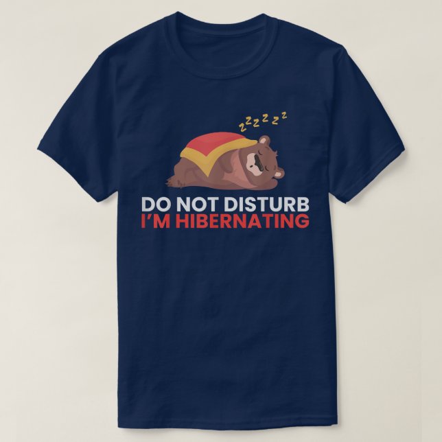 Camiseta Hibernação, estou a hibernar o Barco Sonolento Eng (Frente do Design)