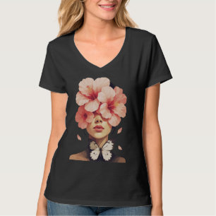 Camiseta Hibisco & Borboleta – Botânica Floral Moderna