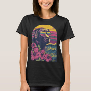 Camiseta Hibisco de Surfista Labrador Floral Flores Verão