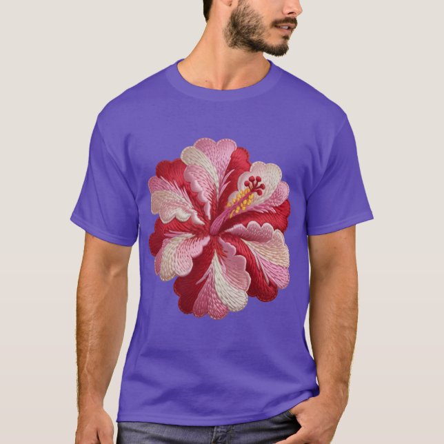 Camiseta hibisco do bordado (Frente)
