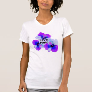 Camiseta Hibisco Havaiano Roxo Vivo Pono Floral 