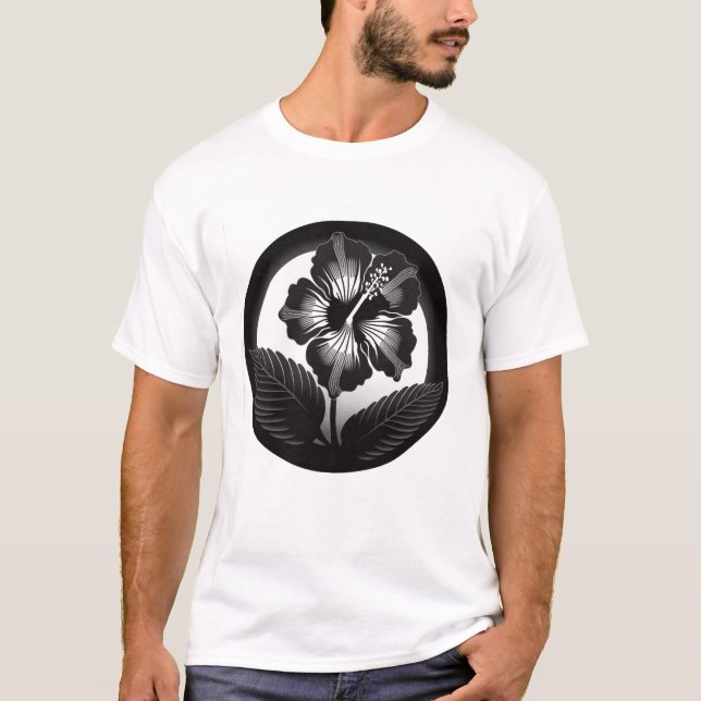 Camiseta Hibiscus Crest - Hibiscus Japonês Kamon (Frente)