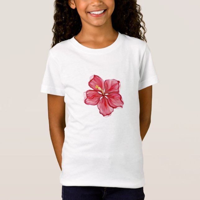 Camiseta Hibiscus e rendas RED (Frente)