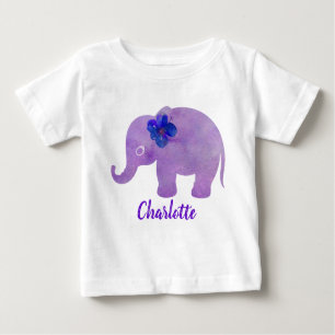 Camiseta Hibiscus Elephant Aquarela Personalizável