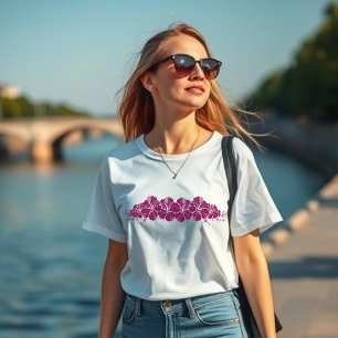 Camiseta Hibiscus Flores de Vinho do Havaí