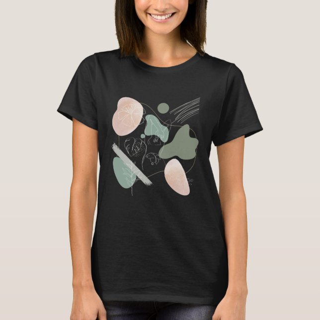 Camiseta Hibiscus Flower Minimalística Abstrato Boho femini (Frente)