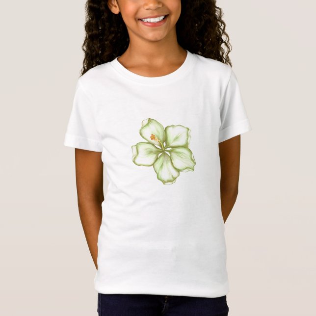 Camiseta Hibiscus & lace WHITE (Frente)