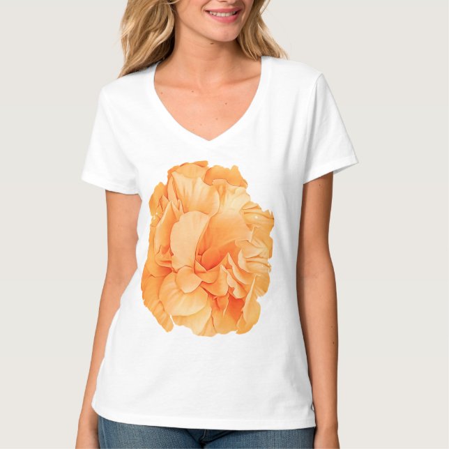 Camiseta Hibiscus Rosa Duplo Amarelo Petado (Frente)