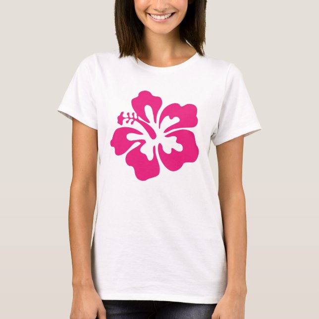 Camiseta Hibiscus Rosa Quente (Frente)