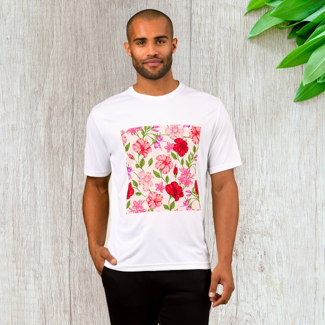 Camiseta Hibiscus Tropical e Plumeria Padrão Floral (Criador carregado)