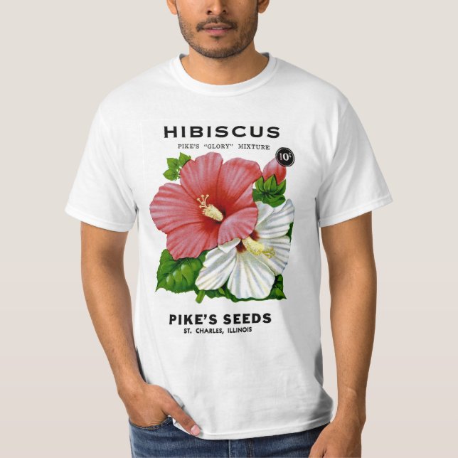Camiseta Hibiscus Vintage Seed Packet (Frente)