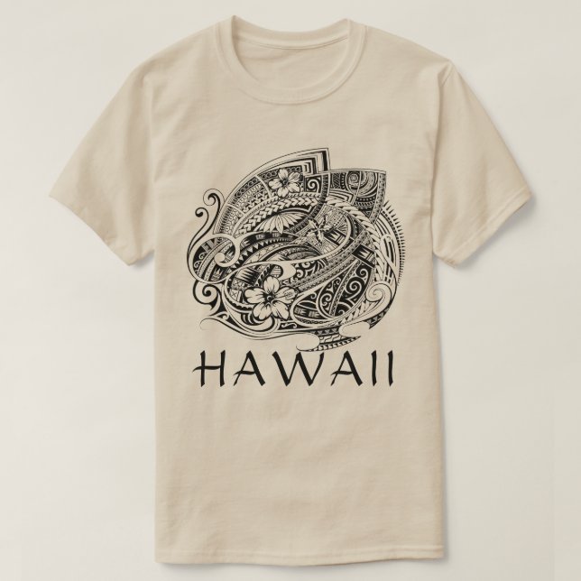Camiseta HIBISICUS POLYNESIAN TRIBAL HAWAII Blam (Frente do Design)