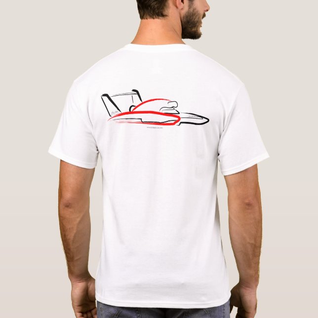 Camiseta Hidroavião 01 Preto e Vermelho atrás (Verso)