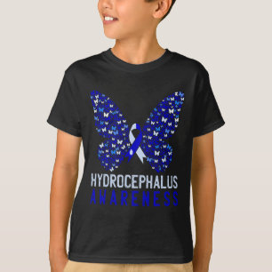 Camiseta Hidrocefalia Sensibilização Mês Suporte a Fita Azu