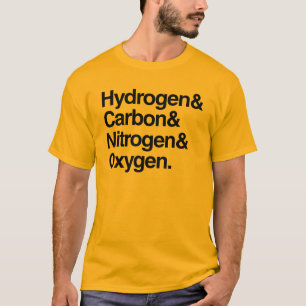 Camiseta Hidrogênio & carbono & nitrogênio & oxigênio