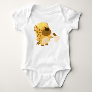 Camiseta Hiena bonito dos desenhos animados que esmaga um