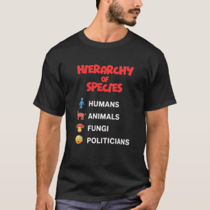 Camiseta Hierarquia de Espécies - Políticos São Uns Inúteis