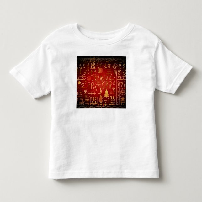 Camiseta Hieroglifos Egípcios do Natal 4 (Frente)
