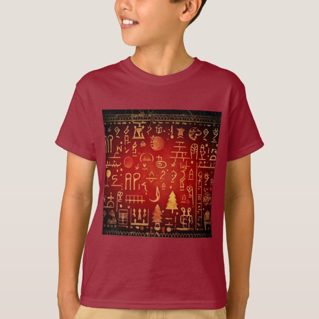 Camiseta Hieroglifos Egípcios do Natal 4 (Frente)