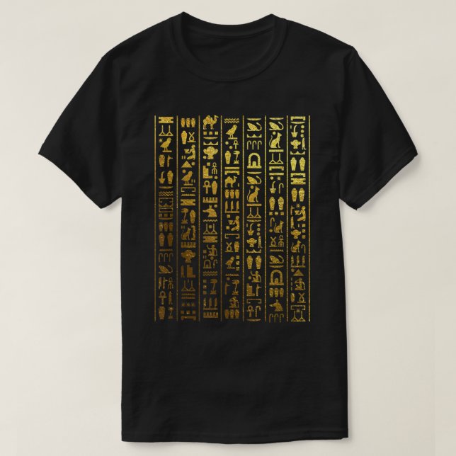 Camiseta Hieroglifos Egípcios - Egito Antigo (Frente do Design)