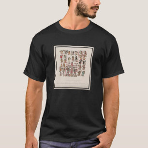 Camiseta Hieroglifos Maias Vintage Diagrama Ilustrativo 1