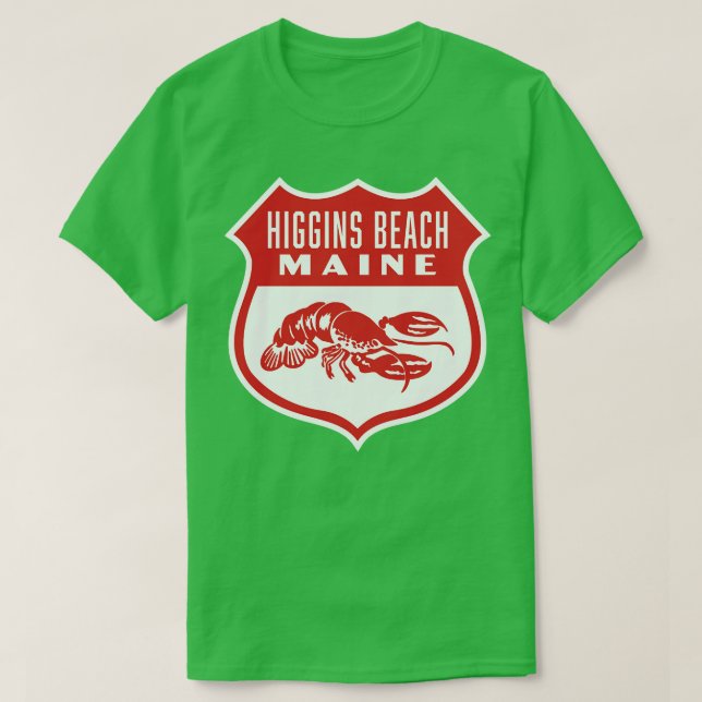 Camiseta Higgins Beach Maine Retro Shield Red (Frente do Design)