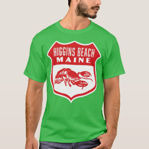 Camiseta Higgins Beach Maine Retro Shield Red
